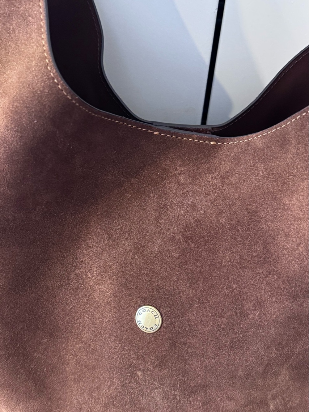 Coach Brooklyn 39 in Warm Brown Suede Hobo Bag - Picture 2 of 8